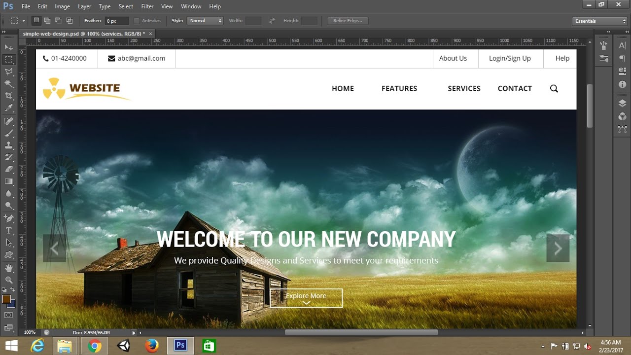 Photoshop Tutorial Simple Webpage Template Design In Photoshop