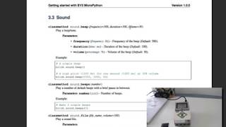 Information EV3 Micro Python 01 Guide