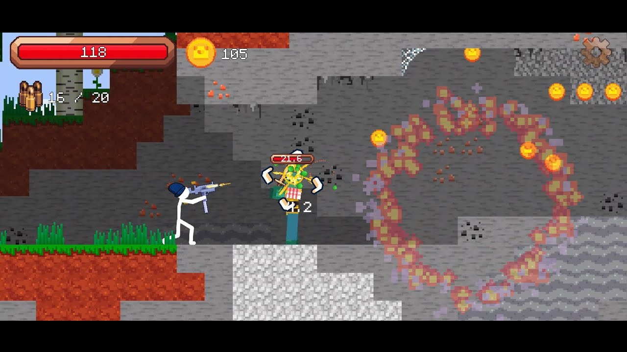 stick man explodes dynamite next to a minecraft slug - YouTube