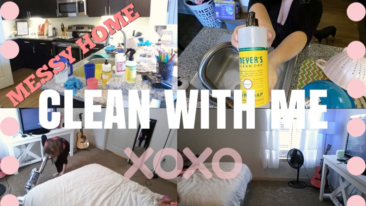 MESSY HOME CLEAN WITH ME || CLEANING W/KIDS