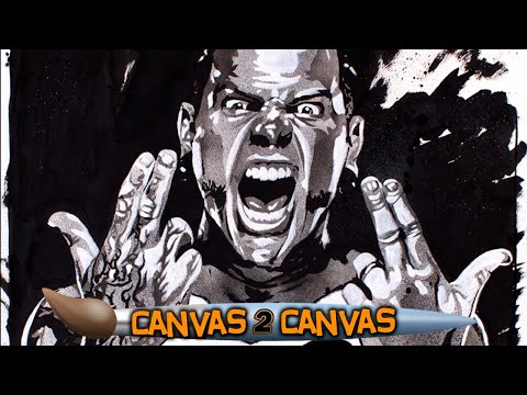 Jeff Hardy teams up with Rob Schamberger on his portrait!: WWE Canvas 2 Canvas