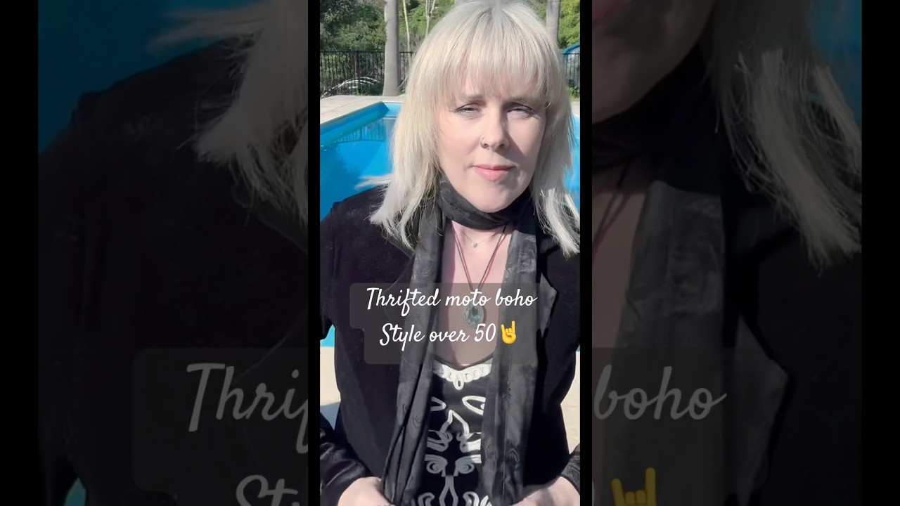 Thrifted moto boho OOTD, style over 50, outfit inspo 