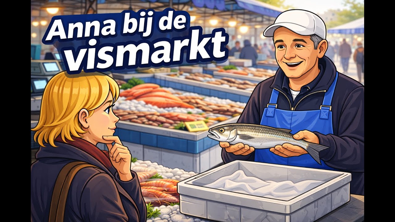 Anna bij de vismarkt 🐟 | Learn Dutch with a Simple Story (A2)