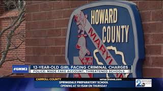 12-year-old charged after fake threats made to Howard County schools