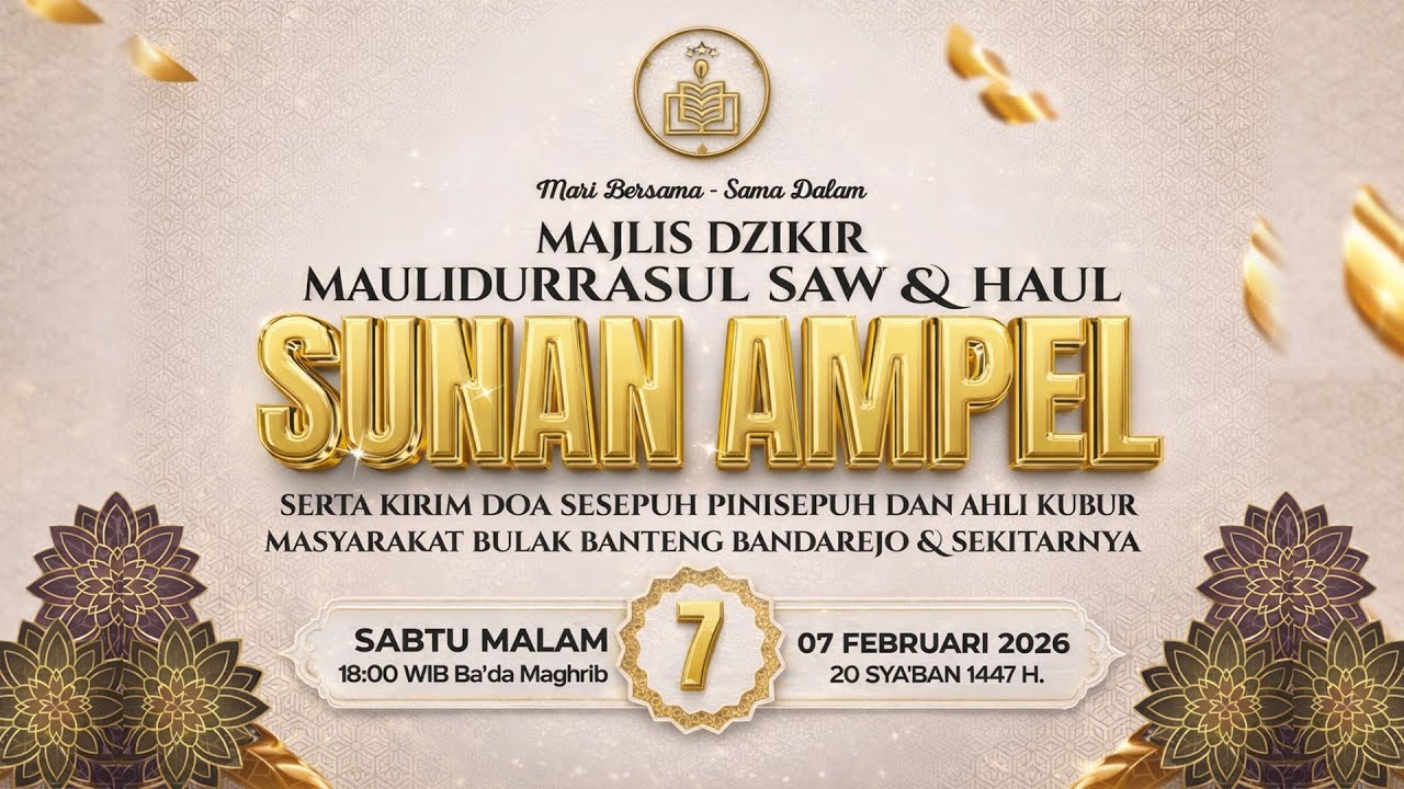 🔴LIVE STREAMING MAJLIS DZIKIR MAULIDURRASUL SAW & HAUL SUNAN AMPEL DI BULAK BANTENG BANDAREJO.