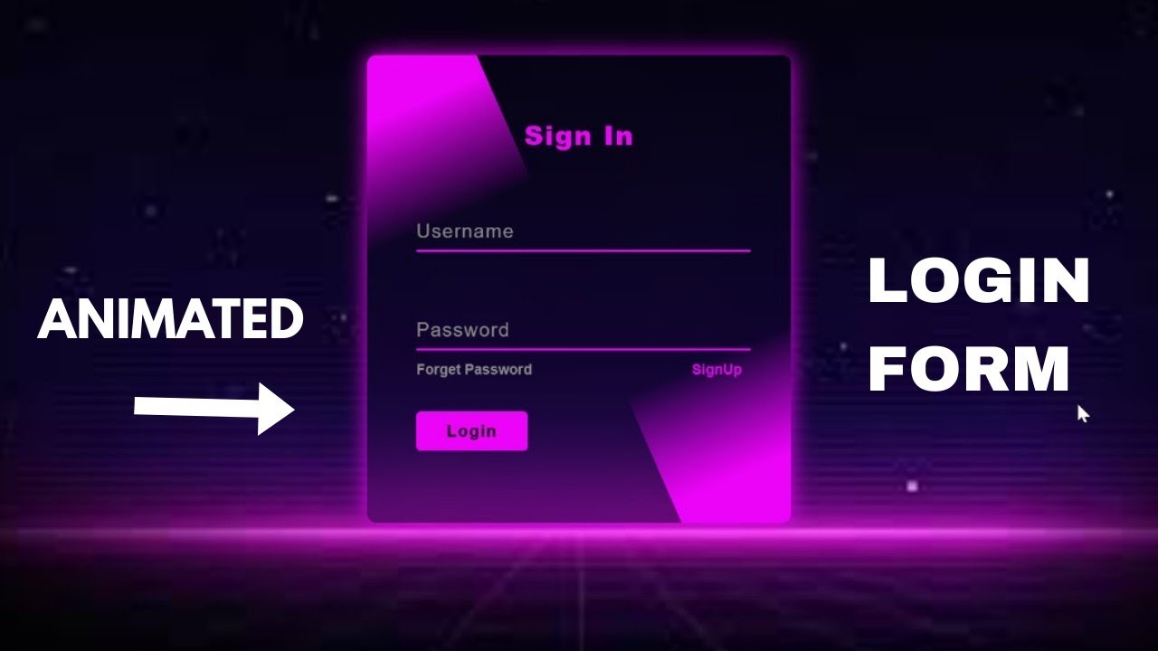 Animated Login Form using Html and CSS | Login Form - Easy Tutorial