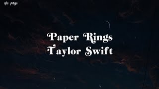 Paper Rings - Taylor Swift ( speed up ) lyrics Resimi