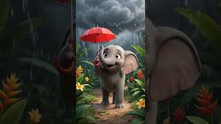 This Elephant Has the Tiniest Umbrella 😂🐘☔ #Shorts