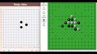 Gomoku International Opening Renju Rules practice Black Victory Game Record 2