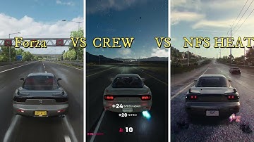 Need For Speed Heat VS Crew 2 Vs Forza Horizon 4 -Mazda Rx7 Comparison