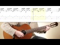 'Study In A Minor' - D. Aguado. Simple classical guitar piece with score and TAB