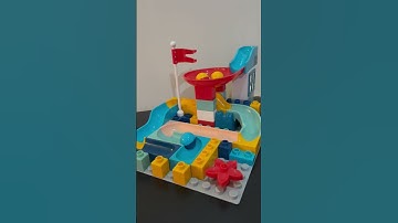Colorful Marble Run Slide - Building Blocks - Satisfying
