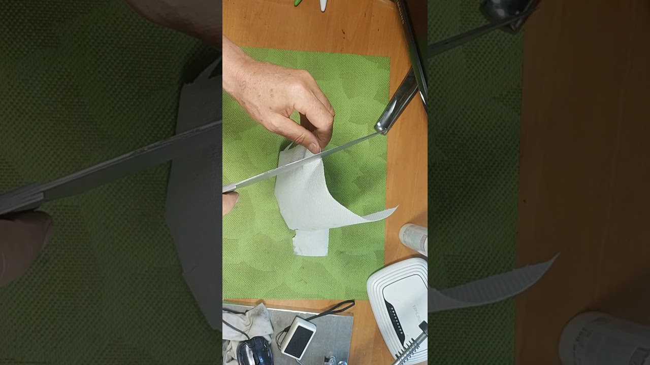 Заточка ножа из углеродистой стали boride gold star 200, 400 ,800 грит, РС 1200, шептон 8000.