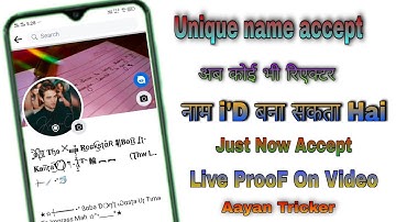 Facebook unique name I