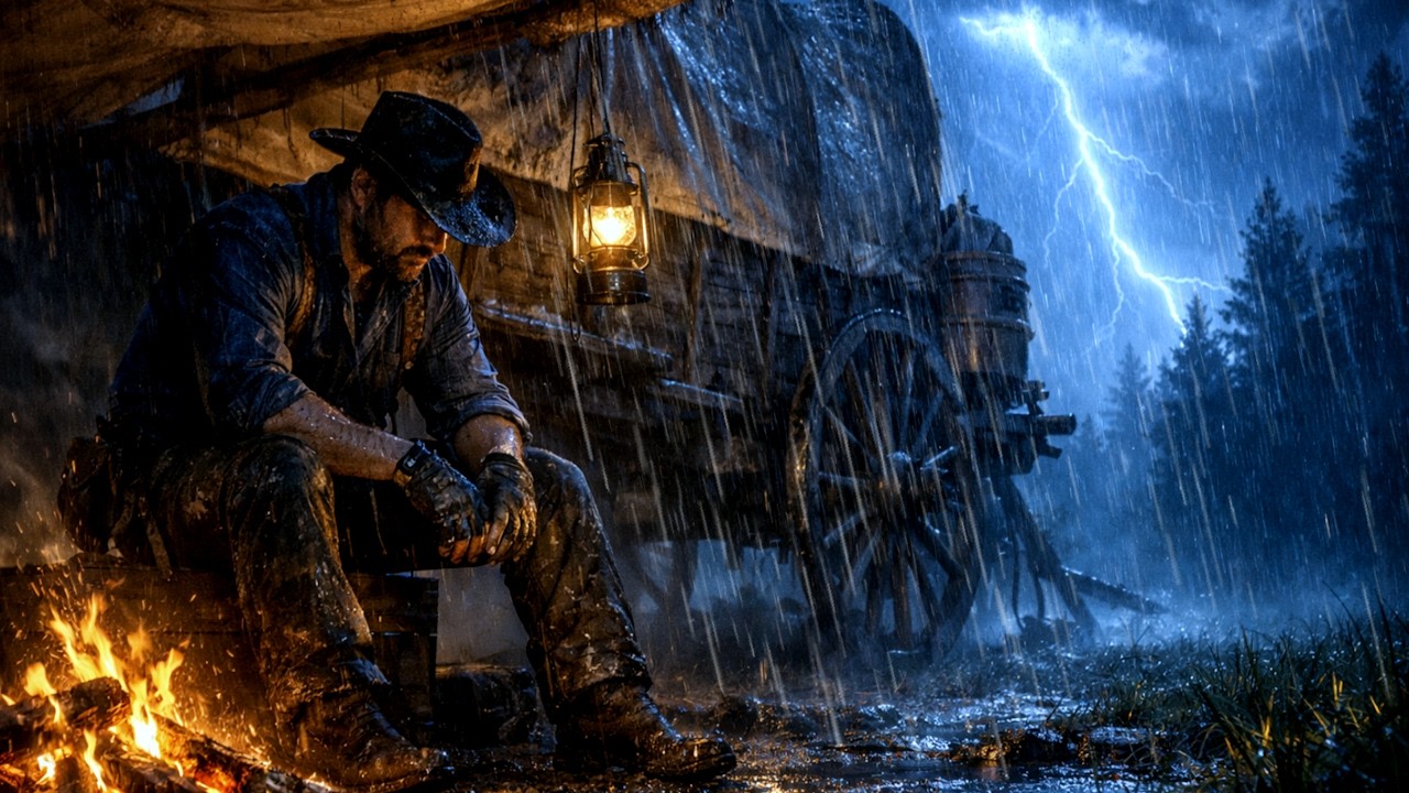 Артур укрывается в своей палатке в кемпинге во время уютной грозовой ночи | РДР2 АСМР