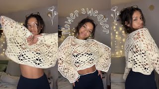 how to: crochet flower sweater