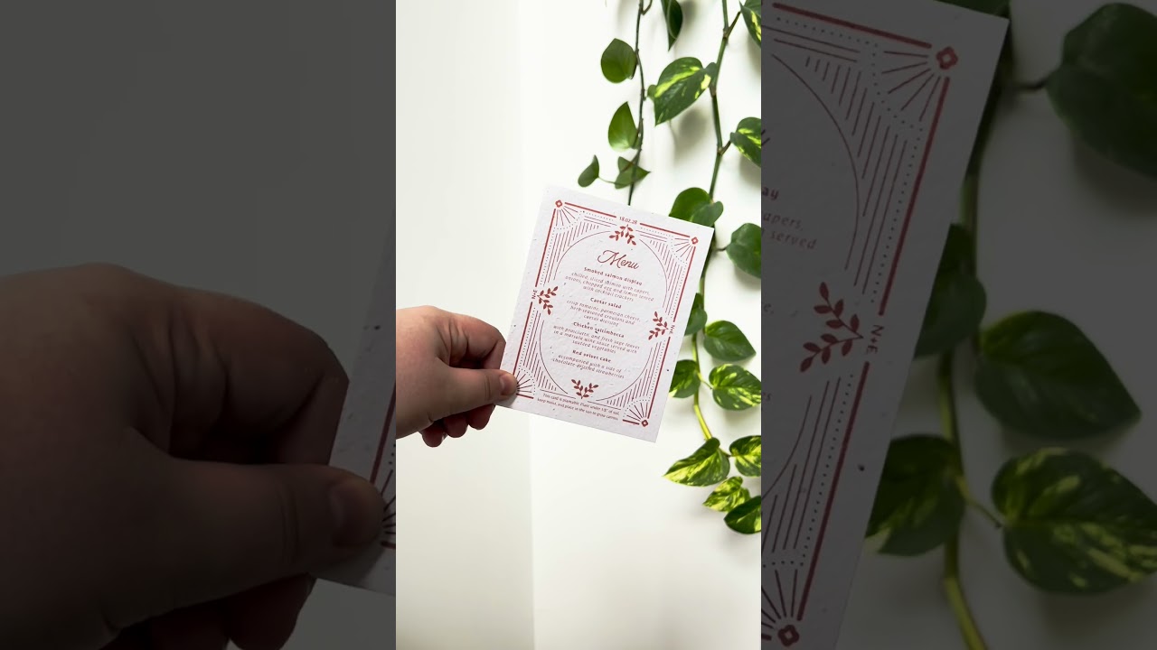 Seed Paper Wedding Menus