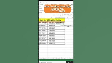 Hide 1st 6 Digit Mobile No #shorts #msexcel #excel #exceltips #exceltutorial #techmicrosoft #viral