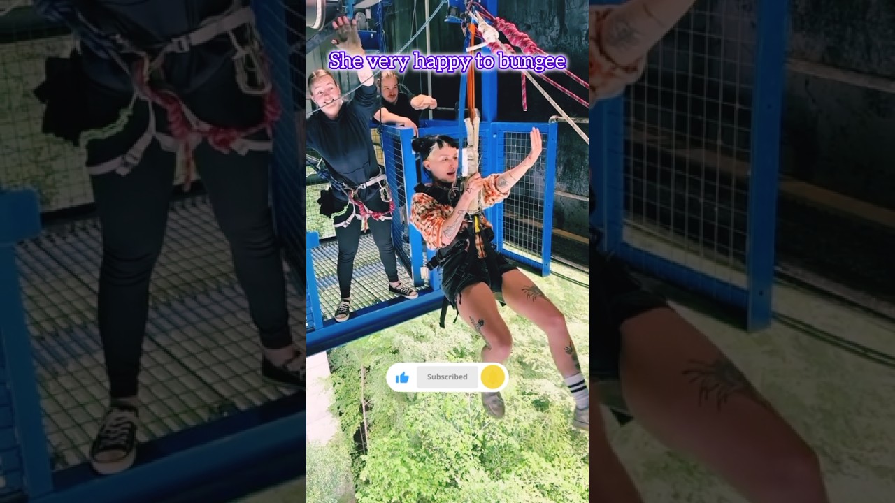 She very happy to bungee #shorts #adventure #bungeejumping