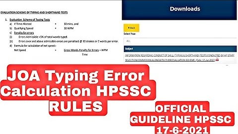 JOAIT Typing Error Calculation guideline HPSSC 17-6-2021