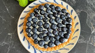 Delicious Blueberry Cake With Vanilla Cream