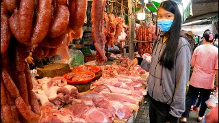 Cambodian street food tour | Delicious Plenty Fresh foods & Fruits at Boeung Trabaek Market