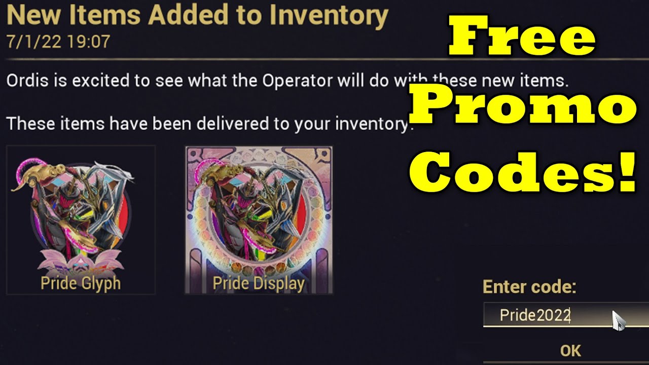 Free Warframe Pride Glyph And Display Promocode Available Now