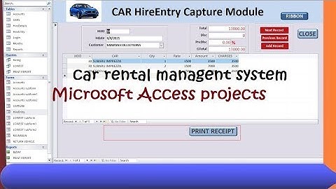 How to Create a Car Rental Hiring management system using Microsoft Access