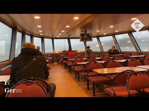 Huge wave crashes through passenger ferry windows in Germany as storms batter Europe