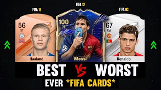 100 Footballers BEST VS WORST Ever FIFA Cards! 😵💔 | FT. Haaland, Messi, Ronaldo...