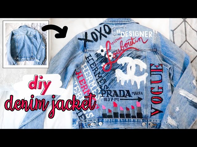 Louis Vuitton Custom Denim Jacket; Hand Painted; Art on denim