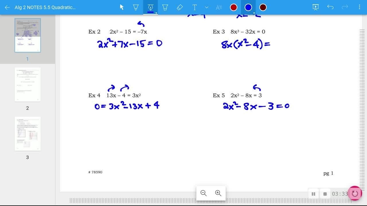 Alg 2 Notes 5.5 Examples 2-5 - YouTube