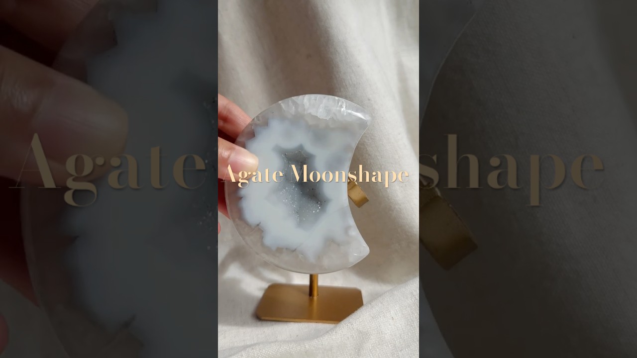 SOLD OUT】アゲート ドゥルージー ムーン シェイプ スタンド付き MOON