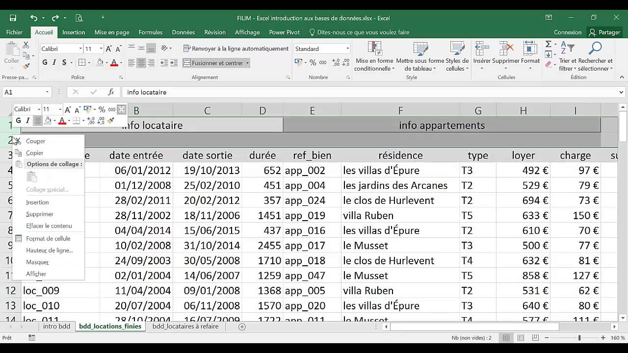 Excel - 1 Basique - Cours Introduction aux bases de ...