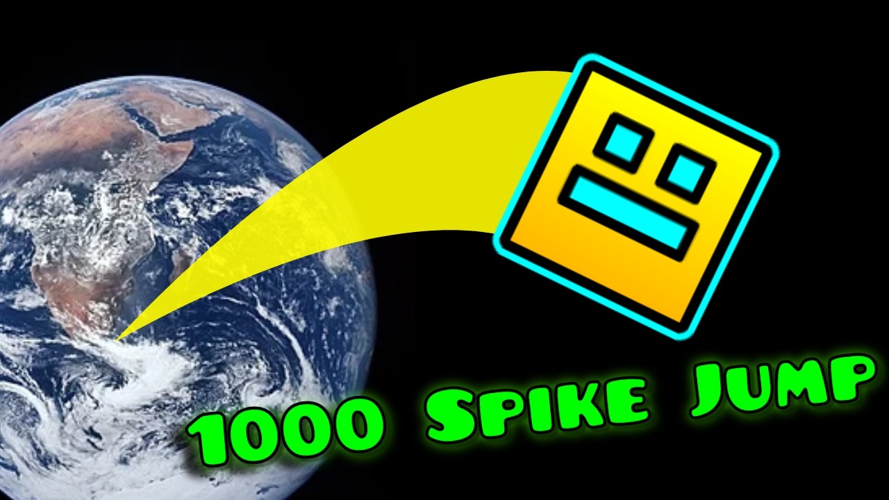 How Far Can The Geometry Dash Cube Jump In ONE Click?
