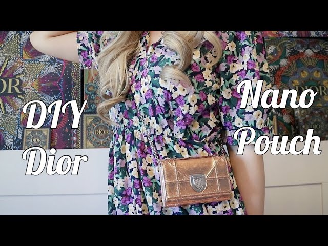 dior nano pouch on person