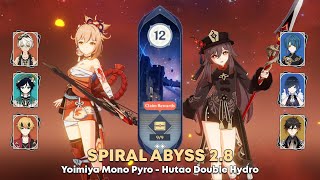 [GI] 2.8 Spiral Abyss Floor 12 - F2P C0 Yoimiya Mono Pyro And C0 Hutao Double Hydro | Genshin Impact