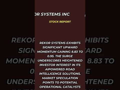REKR   | REKOR SYSTEMS INC             | 0.95     | 8.83% Institutional Analysis: Rekor Systems Surg