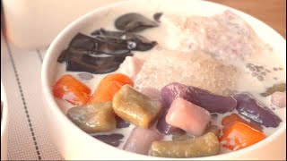 芋圆烧仙草 | Taiwanese Taro Ball Grass Jelly Dessert