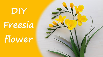 Làm hoa lan Nam Phi bằng giấy nhún | How to make Freesia flower by crepe paper | Góc nhỏ Handmade