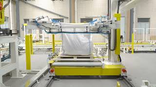 Automatic Packaging Line Robotic Stacking Bags with Pallet Dispenser Robot Palletizer Cement ton Bag