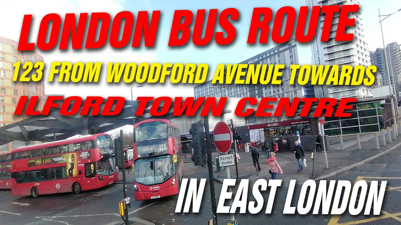 London bus route 123 from Woodford Avenue towards Ilford Town Centre in East London