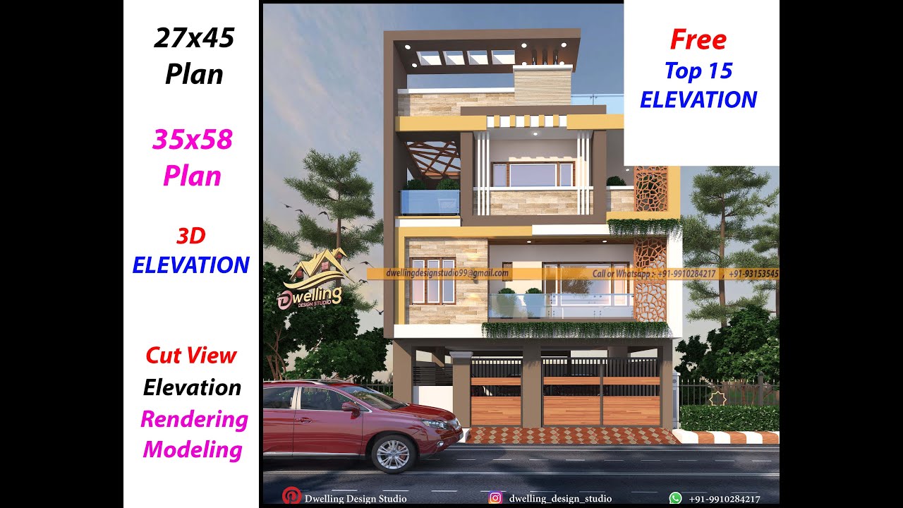 25'x50' House Design 25x5' House Design 20x40 Plan Elevation