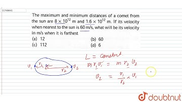 The maximum and minimum distance of a comet form the sun are `8xx10^(12)m and 1.6xx10^(12)m`