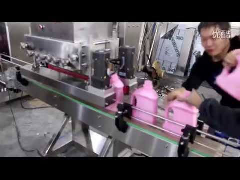 Automatic liquid detergent filling capping machine in-line flat bottle filler capper bottling system