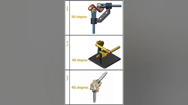 Mechanical power transmission|| 90,45 degree power transmission without gears#shorts  #animation#cad