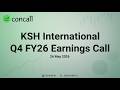 KSH International Q4 FY26 Earnings Conference Call | Concall.in