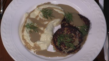Shiitake Burgers and Parsnip Purée with Wild Mushroom Sauce