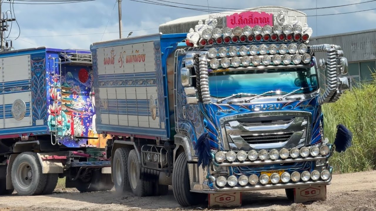 รถพ่วงมาเททราย ทางหนืดๆ 360ตัวแรง ท่อลั้นๆ 