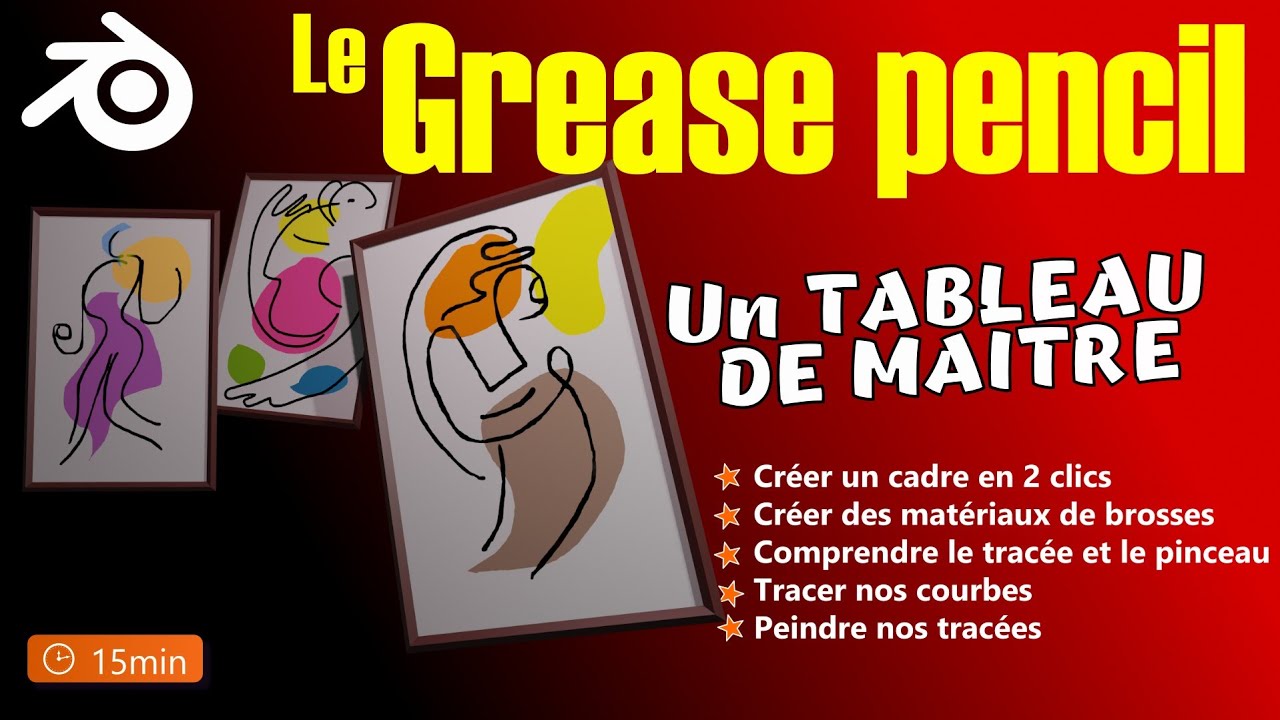 un tableau de maitre au grease pencil - Blender 3.6 - Tutoriel Gratuit en Français